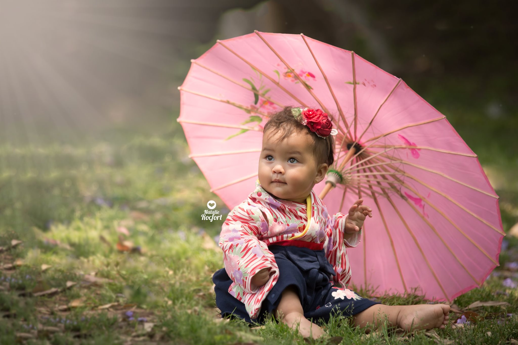 Vera Rocfort fotografía bebe sitter temática japonesa con paraguas Lima Perú Natalie Rocfort